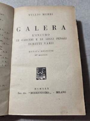 Galera - L'incubo, le carceri e le leggi penali - scritti vari