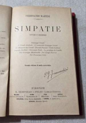 Simpatie ( studi e ricordi )