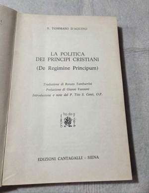 La politica dei principi cristiani ( De Regimine Principium )