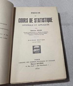 Precis du cours de statistique generale et appliquee