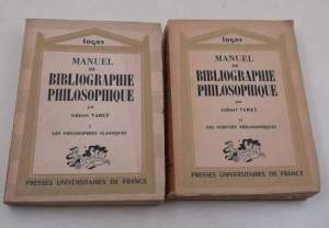 Manuel de bibliographie philosophique - 2 Voll.