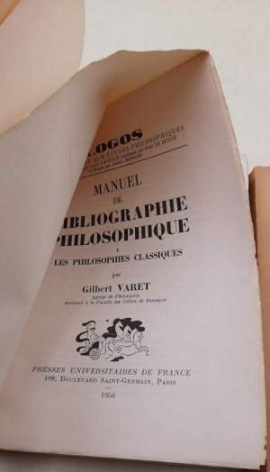 Manuel de bibliographie philosophique - 2 Voll.