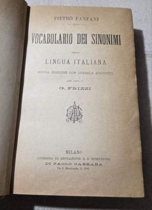 Vocabolario dei sinonimi della lingua italiana