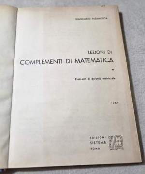 Lezioni di Complementi di Matematica - Elementi di calcolo matriciale
