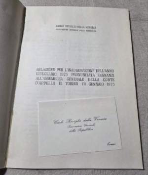 Relazione per l'inaugurazione dell'Anno Giudiziario 1975 pronunciata dinnanzi all'assemblea Generale della Corte d'Appello di