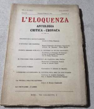 L'Eloquenza - Antologia, critica, cronaca - n'1