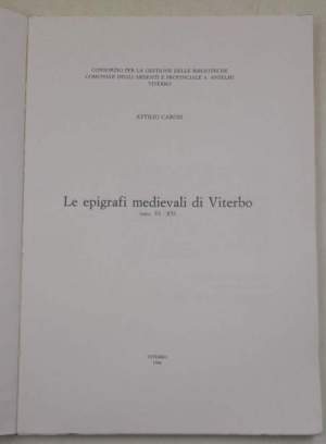 Le epigrafi medievali di Viterbo ( secc. VI - XV )