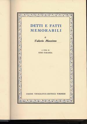 DETTI E FATTI MEMORABILI