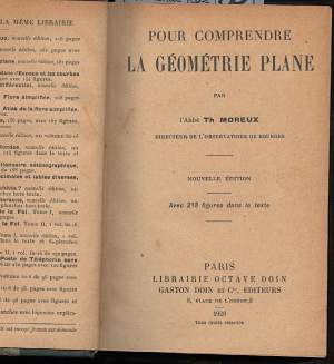 POUR COMPRENDRE LA GEOMETRIE PLANE/POUR CONTINUER LA GEOMETRIE PLANE/POUR COMPRENDRE LA GEOMETRIE DANS L'ESPACE et les